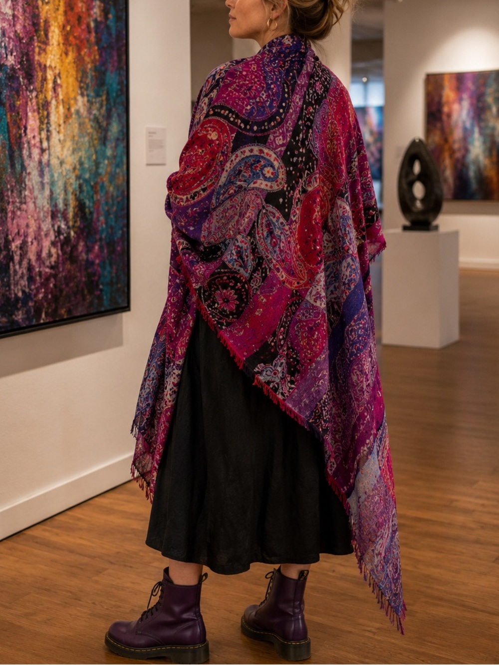 Aratta Gorgeous Artistry Multicolor Wool Shawl - NWT